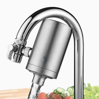 Technology Water Filter, Stainless Steel with Nano Carbon Cartridge, Removes
