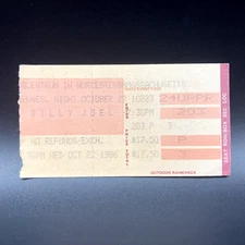1986 BILLY JOEL CONCERT TICKET STUB, OCT 22 1986 THE CENTRUM WORCESTER