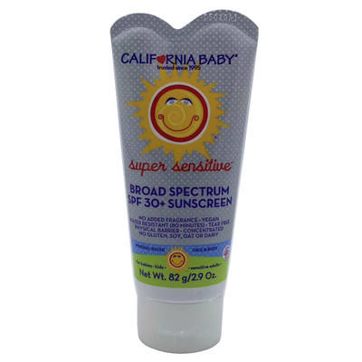 California Baby Super Sensitive Sonnencreme LSF 30+ – Geruchlos & Mineralisch, 82 G