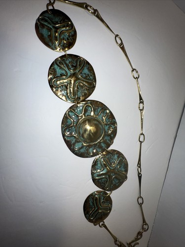 JOSEPH BORIS Hammered Copper Brass Modernist Artisan Handmade Belt RARE!! - Picture 5 of 8