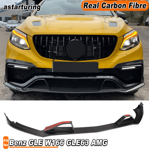 REAL CARBON Front Bumper Lip Spoiler For Mercedes Benz GLE W166 GLE63  15-19 - Bild 1 von 11