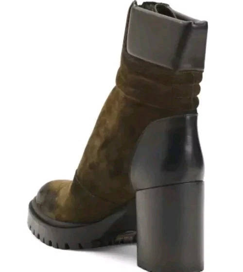 Botines Emanuele Castro Oliva Gamuza Envejecida Y Cuero Talla 7.5/38 Nuevos Sin Caja Foto 3 de 4