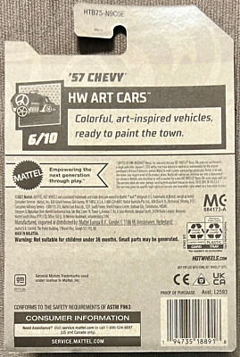 Hot Wheels '57 Chevy Hw Art Cars Mattel 2024 Nuevo #121 | Meses sin interés