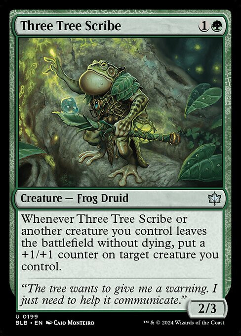 NM Three Tree Scribe, MTG, Bloomburrow, Magic the Gathering, 199