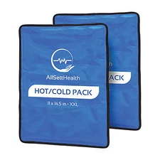 AllSett Health XXL Reusable Hot and Cold Gel Packs for Injuries (2 Pack)