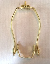 6" BRASS PLATED LAMP SHADE HARP WITH SADDLE
