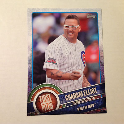 GRAHAM ELLIOT #FP-10 CUBS Master Chef 2015 Topps First Pitch 5x7 #ed/499 made