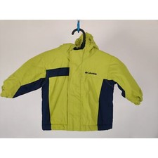 (V) Columbia kids snow jacket winter waterproof green/navy sz 18 months