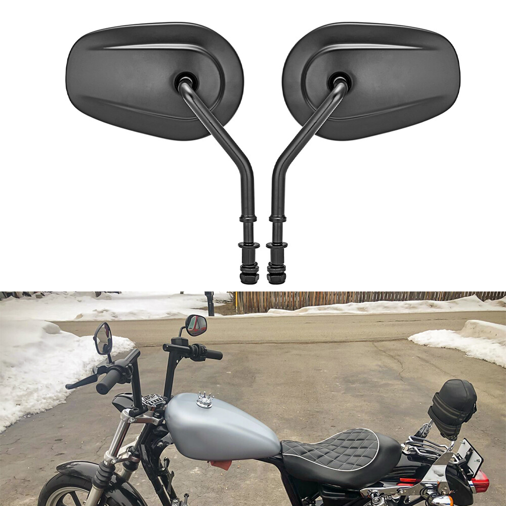Black Motorcycle Side Mirrors for Harley Davidson Heritage Softail