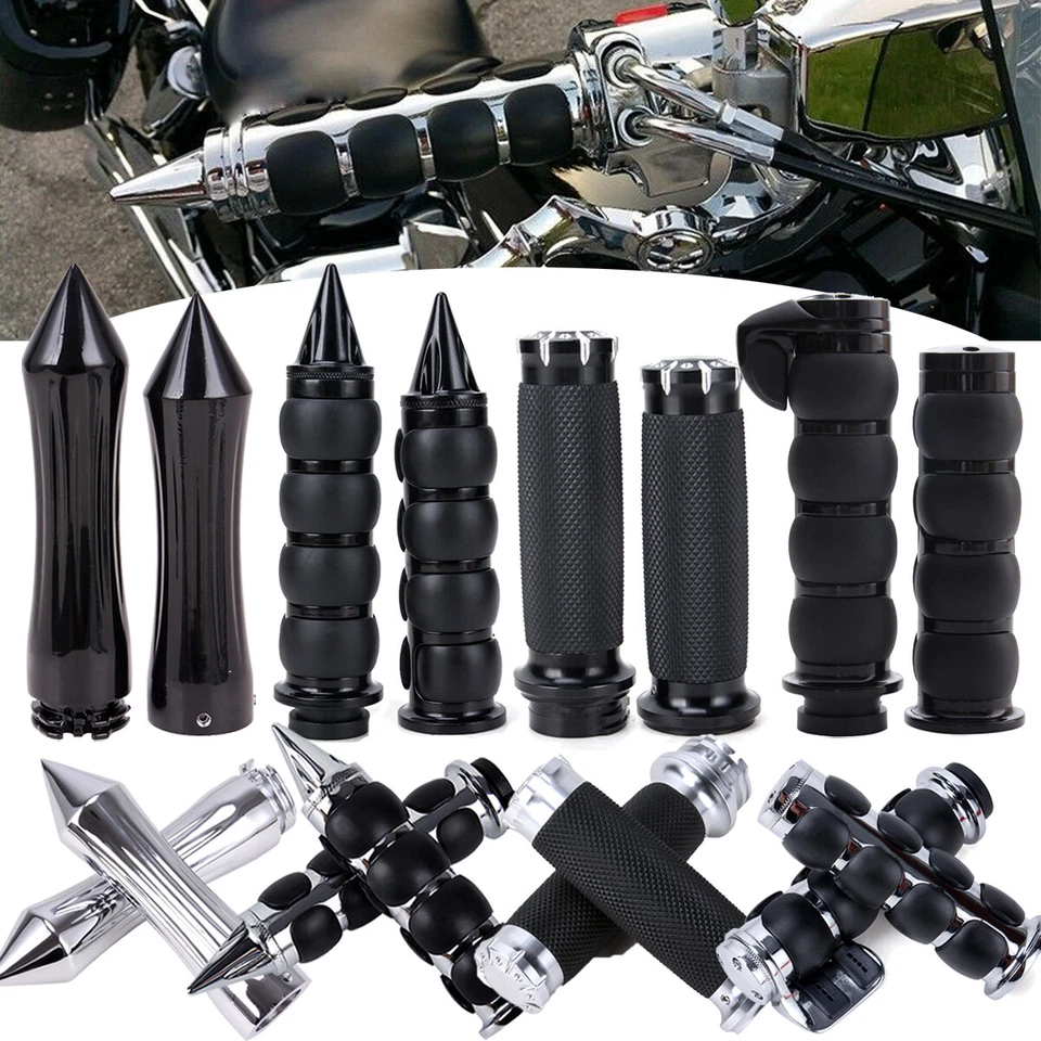 1" Motorcycle Handle Bar Hand Grips fit for Yamaha V-Star 650 XVS650A Classic Foto 3 de 4