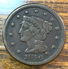Photo of a 1846-P Large Cent from an eBay listing that sold on Jul 19, 2026