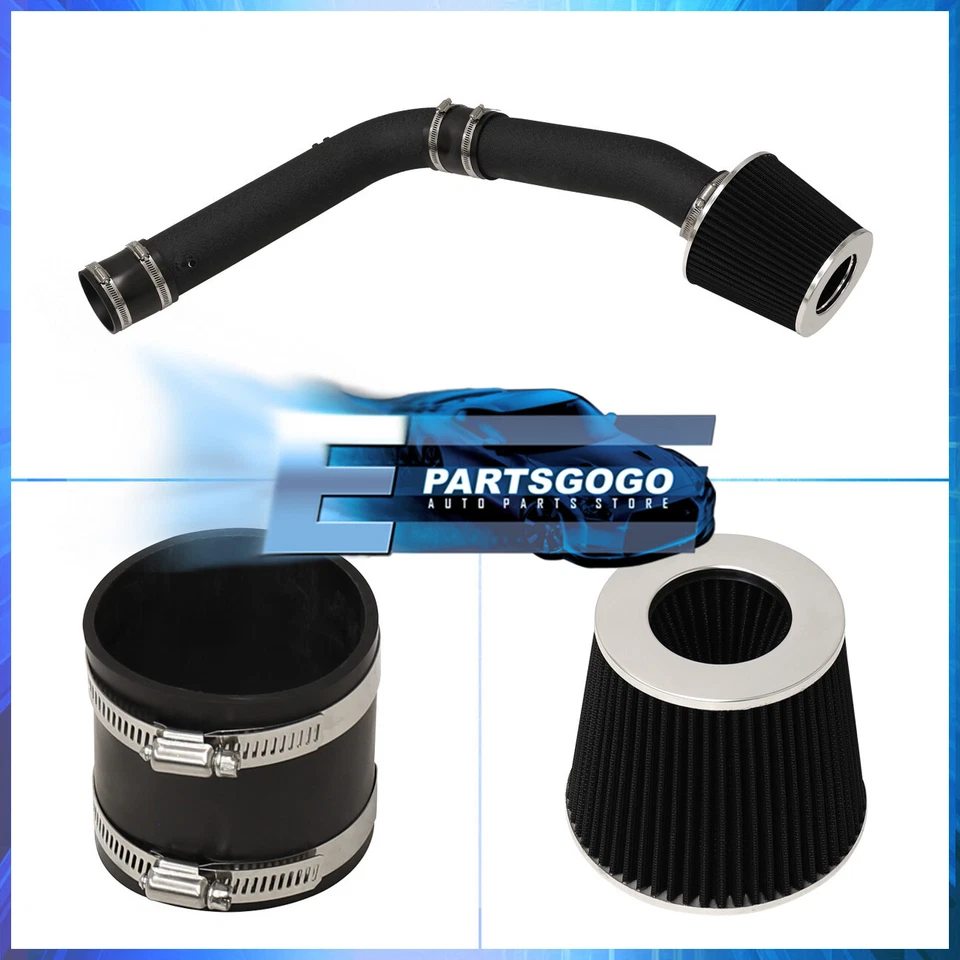 For 95-02 Honda Accord V6 TL Cold Air Intake System Black Aluminum Pipe + Filter - Imagem 3 de 4