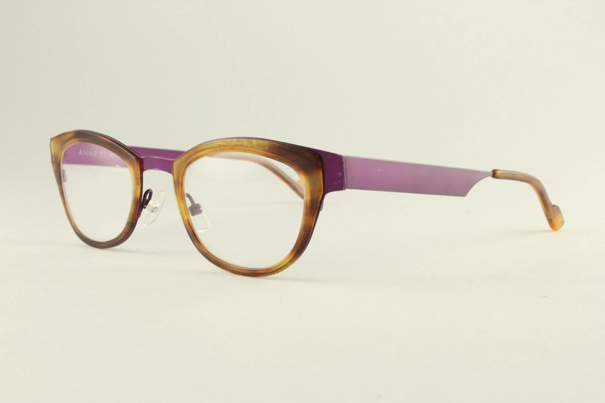 Authentic Anne et Valentin Fairy U110 Brown Purple 45mm Frames Glasses RX-able