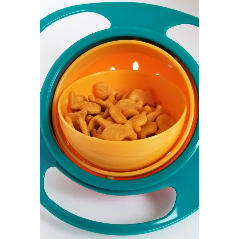 Tazón de comida resistente a derrames para bebés y niños pequeños - ROSA/ROSA giroscopio bocadillos Foto 3 de 4