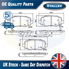 Adatto a Fiat 500 2014 - Jeep Renegade 2014 - Set Pastiglie Freno Stallex Posteriore