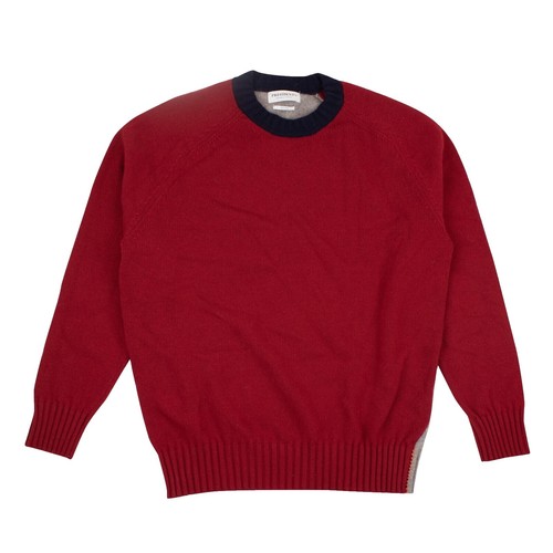 ERL Knit Sweater Stripe Crewneck Sweat M Wool Red Border ERL05