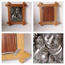 ✅ZINNRELIEF ZINNBILD MIT HOLZRAHMEN WEIN ca. 45*39 cm ca. 2500 g