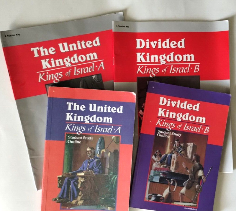 Abeka Divided Kingdom Bible- Kings Of Israel B Student Text & keys 9th Grade