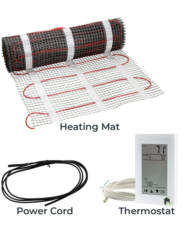 Фторполимерный изолированный напольный нагревательный коврик EconoHome с термостатом WiFi - Изображение 2 из 4