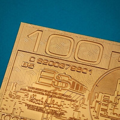 Cyberpunk 2077 Metal EuroDollar Replica | 24k Gold-Plated