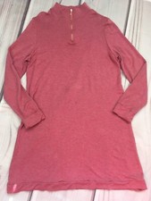 Robert Louis Women's Dress Size Medium Pink Long Sleeves Gold Zipper Stretch