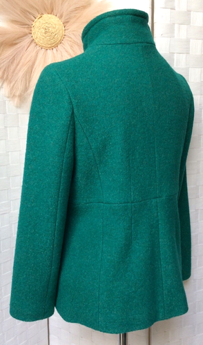 Lands' End Drake Boucle Yarn Wool Green Lined Button Down Blazer Jacket Size 8P - Picture 5 of 16