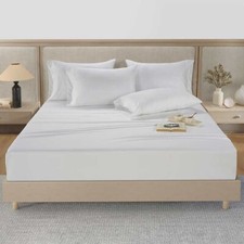 Hotel Signature Sateen 400 Thread Count White Egyptian Cotton 6-Piece Sheet Set