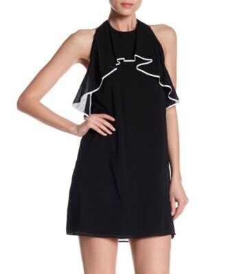 Alice + Olivia Gwenie Halter Dress Sz. Medium (Black/White) 151992 | eBay