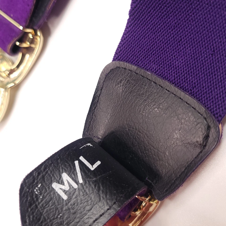 Cinturón Mujer Vintage Cuero Elastizado Años 80 90 M/L Púrpura Verde Cazadores Correr EE. UU. Foto 4 de 4