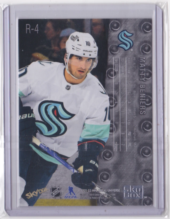2022-23 NHL METAL UNIVERSE 1998-99 RETRO ROOKIE INSERT MATTY BENIERS #R-4 KRAKEN - Image 2 of 2