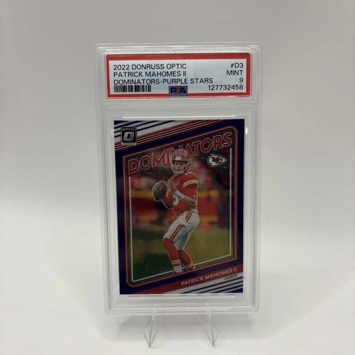 2022 Donruss Optic - Dominators Patrick Mahomes II #D-3 Purple Stars /25 PSA 9