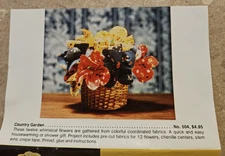 Vtg Artcraft Concepts Country Garden Fabric Posies Flowers Calico Brights 504