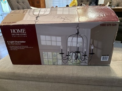 Rivy West 5-Light Oil Rubbed Bronze Chandelier with Silver Highlights Open Box