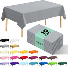 10 Pack Premium Disposable Plastic Tablecloth 54" X 108" Rectangle Table Cover