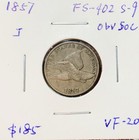 1857 Flying Eagle Cent Clash w/ Seated 50c FS-402 S-9 VF Uncertified — photo 1