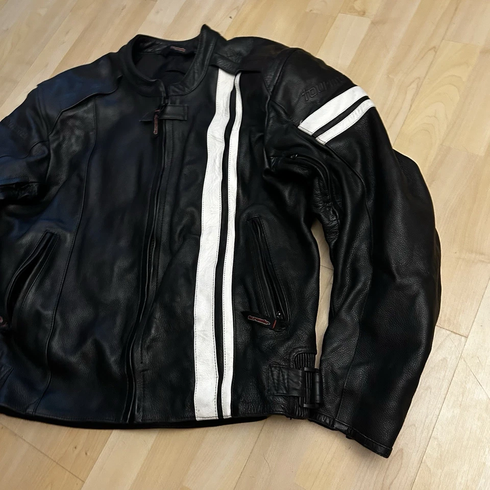 TourMaster Coaster Series III Men’s Leather Motorcycle Jacket Padded Size XL 46 - Image 3 of 4