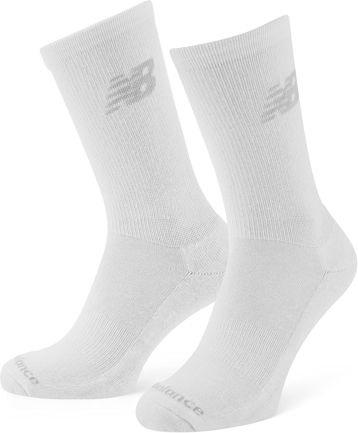 New Balance Unisex 3 Pack Crew Socks White M UK 7-8.5 Cotton Sports Cushioned