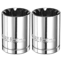"2Stk 12-Punkt-SteckschlüSsel,1/2\" Antrieb,20Mm,Metrisch,Cr-V-Stahl"