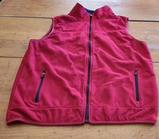 Lands End Unisex Big Kids Size 18-20 Marinac Fleece Full Zip Vest Jacket Red