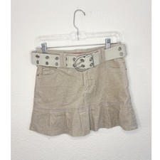 Vanilla Star Y2K Mini Skirt with Grommet Belt