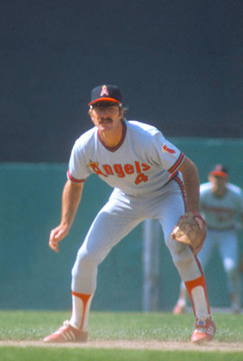 Bobby Grich California Angels is down and ready to make a play on - Old Photo
