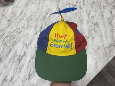90s I Don't Wanna Grow Up Red Yellow Blue Green Gag Gift Snapback Propeller Hat