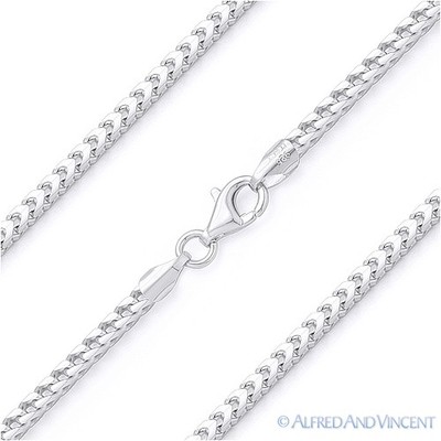 Italy .925 Sterling Silver 1.8mm Arrow Link Franco Chain Men's Italian Necklace