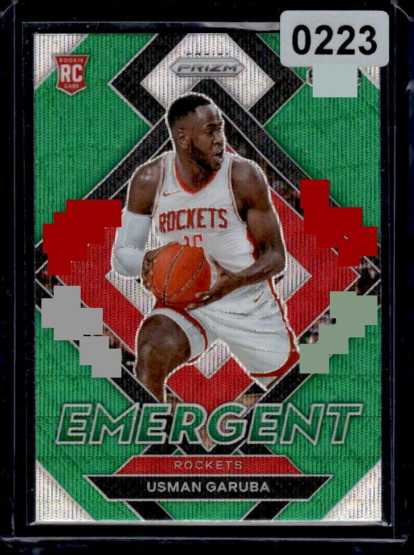 2021-22 Panini Prizm #29 Usman Garuba Emergent Prizms Green Wave