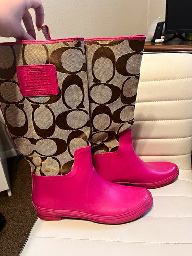 Coach Women’s Signature Logo Knee High Rain Boots