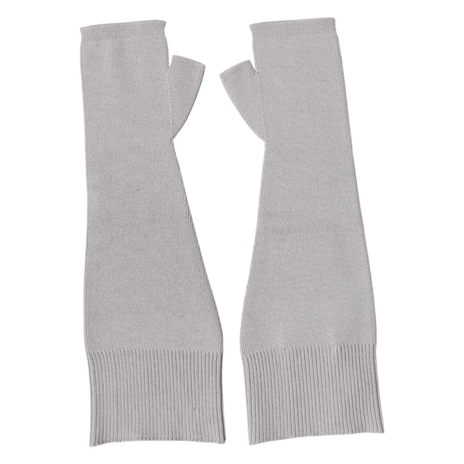 DOLCE & GABBANA Gloves Gray Virgin Wool Knitted Fingerless Men One Size 340usd