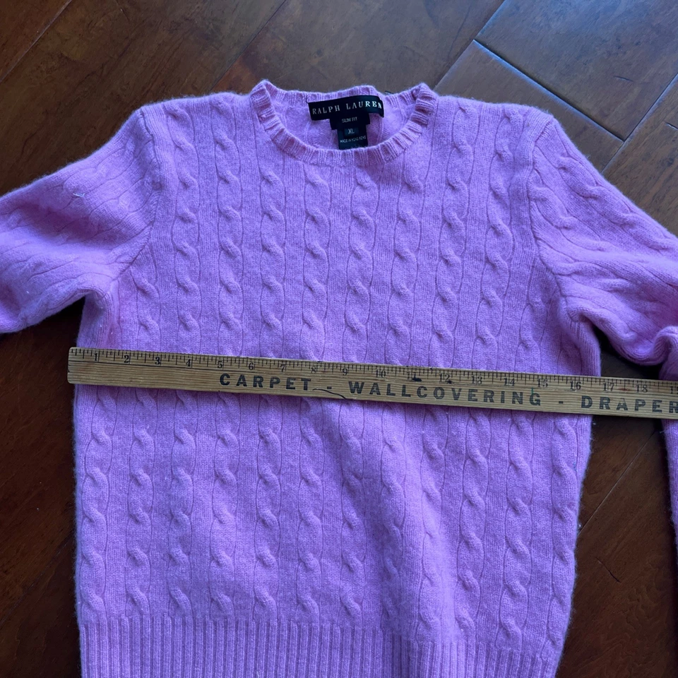 Suéter Polo Ralph Lauren Cachemira Tejido con Cable Mujer XL Calce Ajustado Negro Etiqueta L Foto 4 de 4