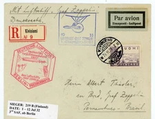 P86/32/RC FINLAND 1932 ZEPPELIN COVER TO BRAZIL SIEGER 219b