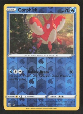 Pokemon TCG Battle Styles Reverse Holo Corphish #038/163