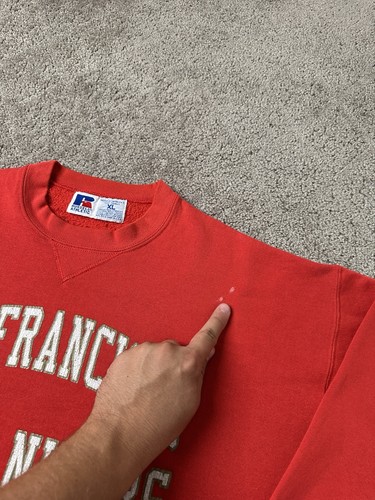 Felpa uomo vintage anni 80 Russell Athletic NFL San Francisco 49ers USA taglia XL - Foto 9 di 11